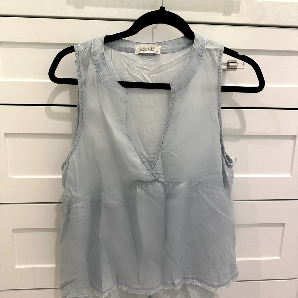 Bella dahl light washed denim tank